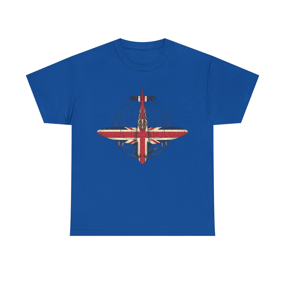 Vintage British Spitfire T-Shirt — Union Jack Warplane Graphic Tee