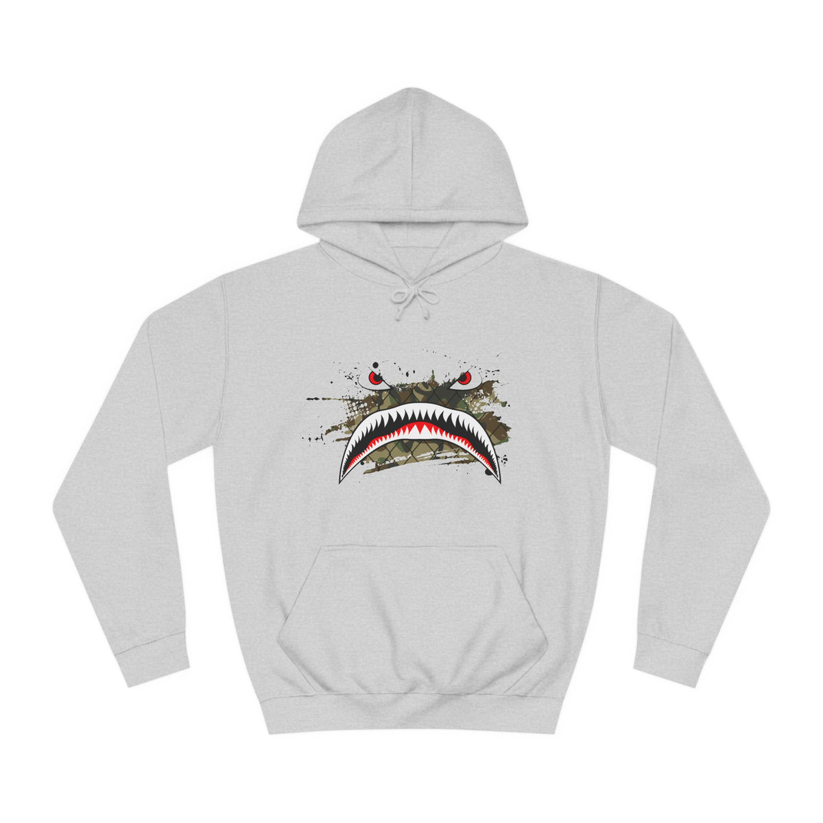Sharks Teeth Nose Art Distressed Design Unisex College Hoodie - Funky Aviation