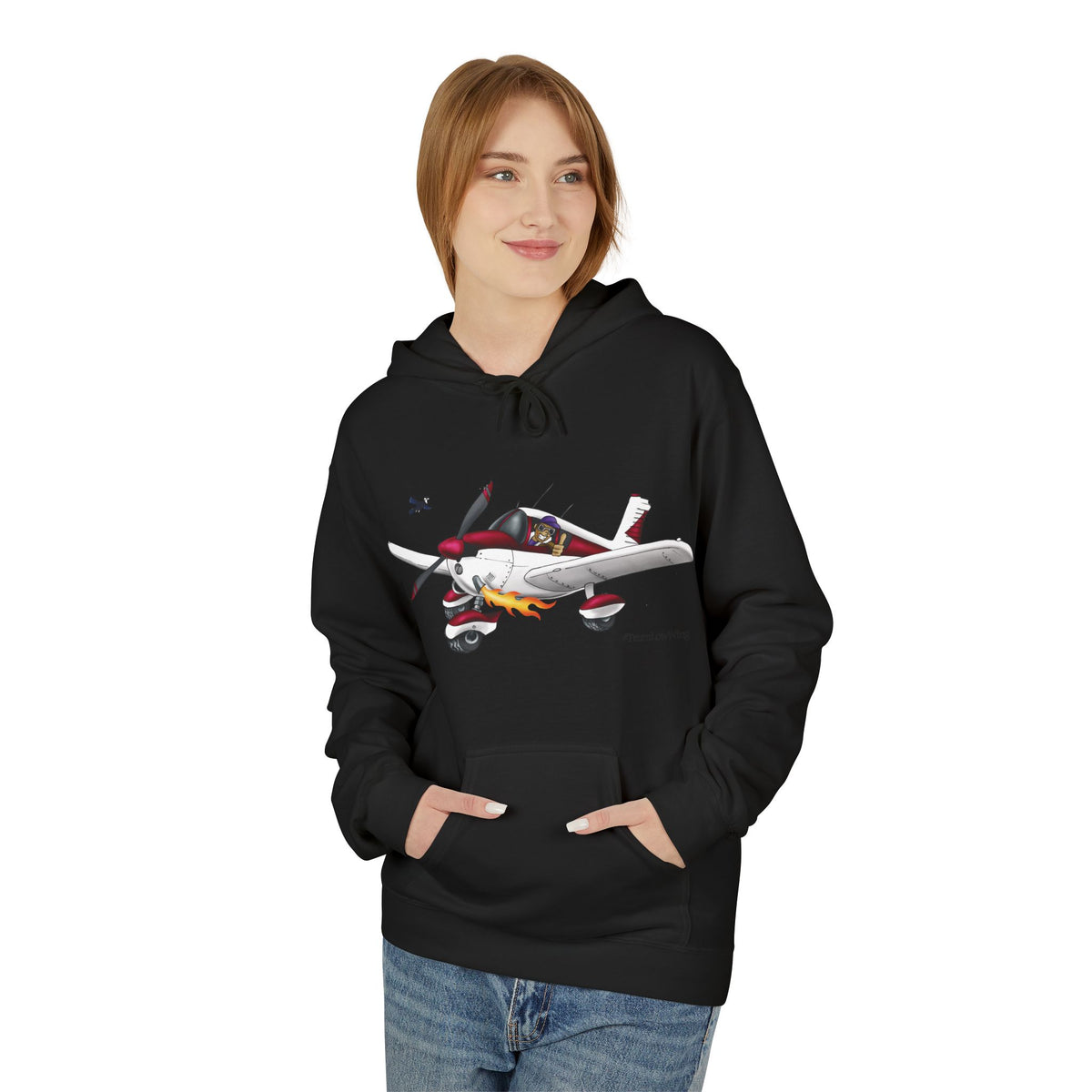 Flying Crazy Aviation Hoodie — 'Flying Crazy' Pilot/Plane Lover Fleece