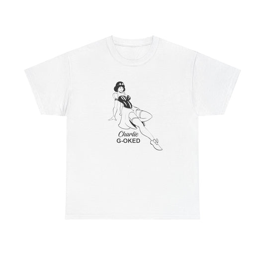 Cotton Tee - The Nose Art Cessna G-OKED Aircraft Cartoon Design