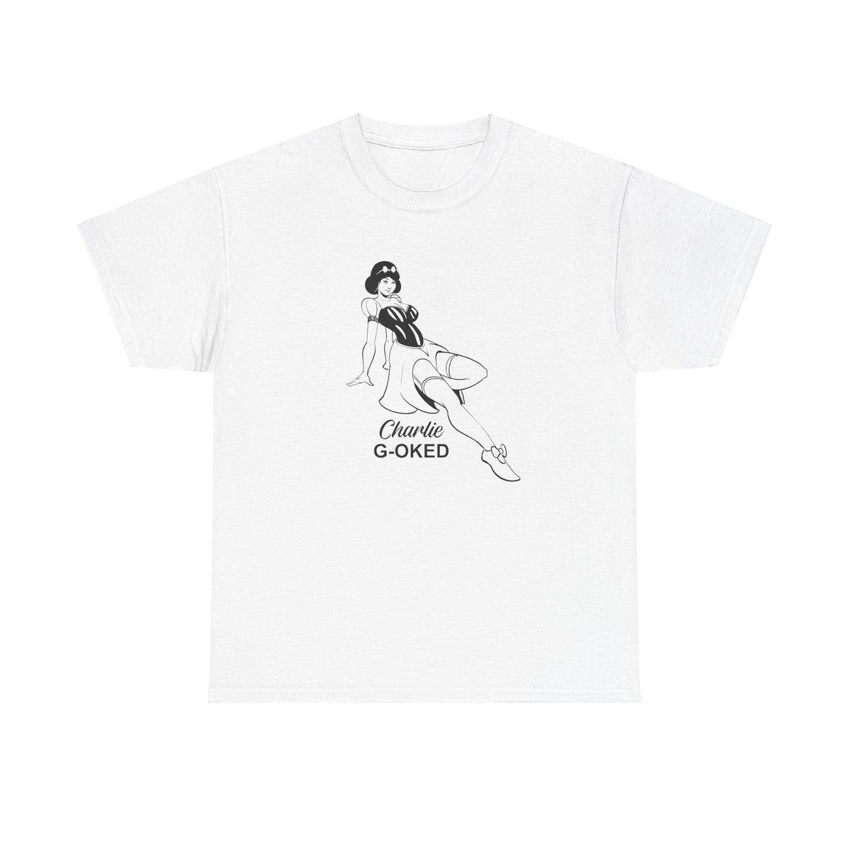 Cotton Tee - The Nose Art Cessna G-OKED Aircraft Cartoon Design