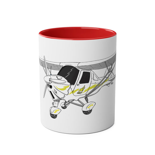 Yellow Decals Cartoon Ikarus C42 Microlight 11oz Coffee Mug