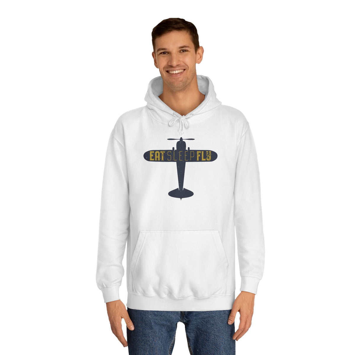 Aviator Hoodie – 'Eat Sleep Fly' Vintage Airplane Hoodie