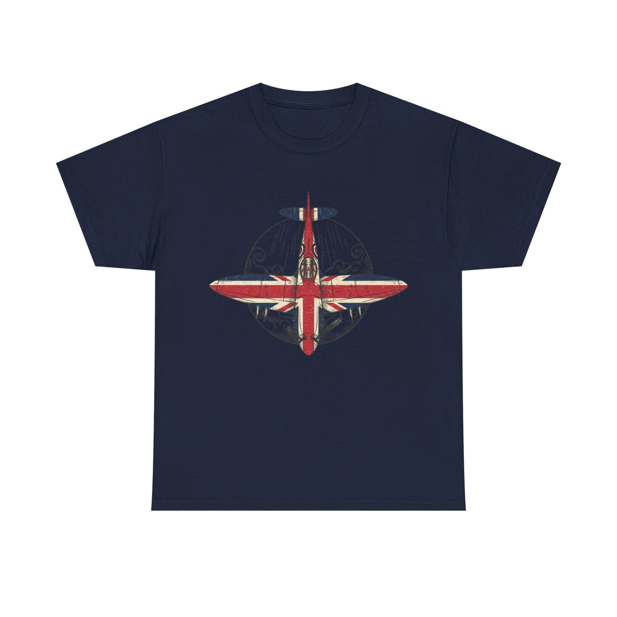 Vintage British Spitfire T-Shirt — Union Jack Warplane Graphic Tee