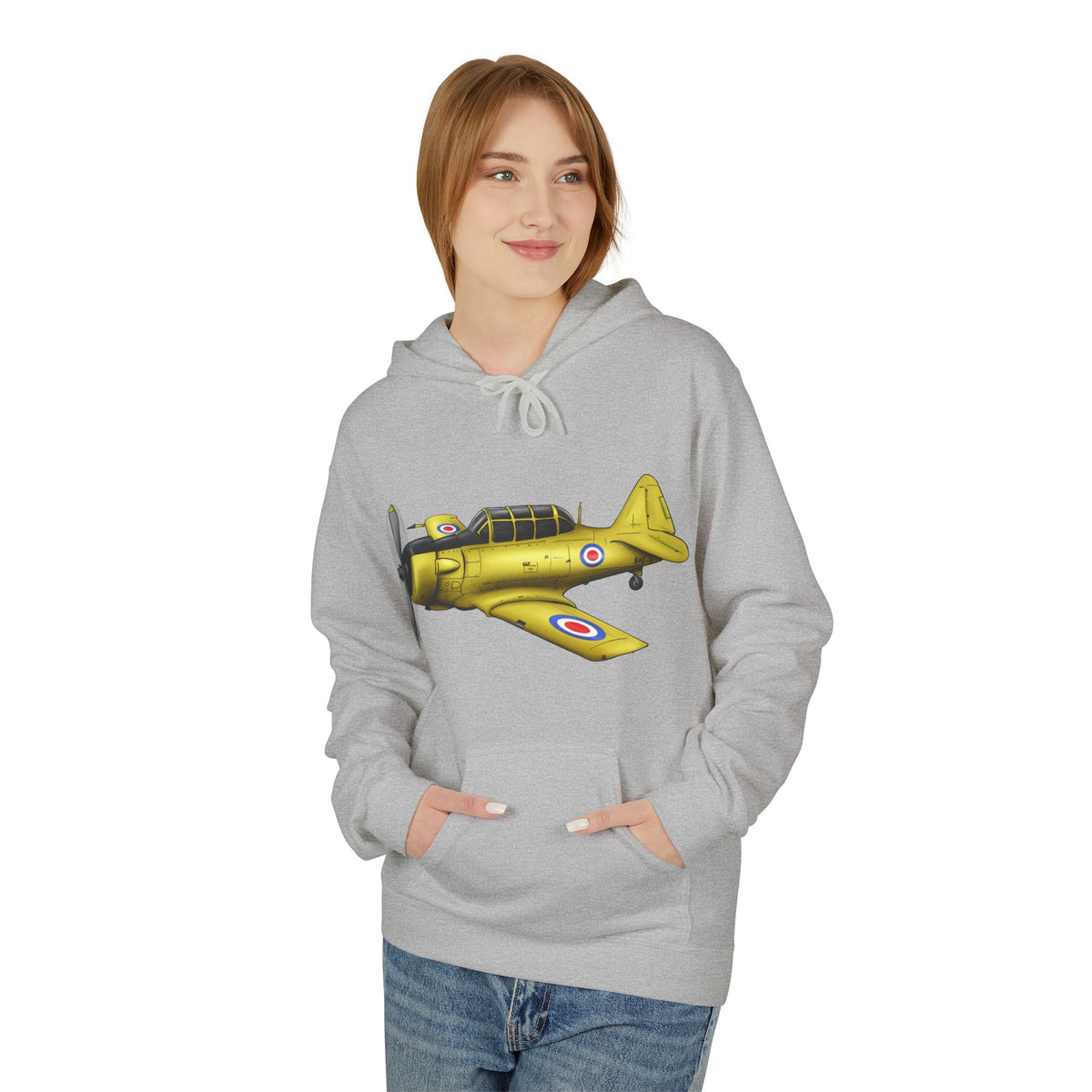 Hoodie - Harvard Aircraft Military Trainer Hand Drawn Design