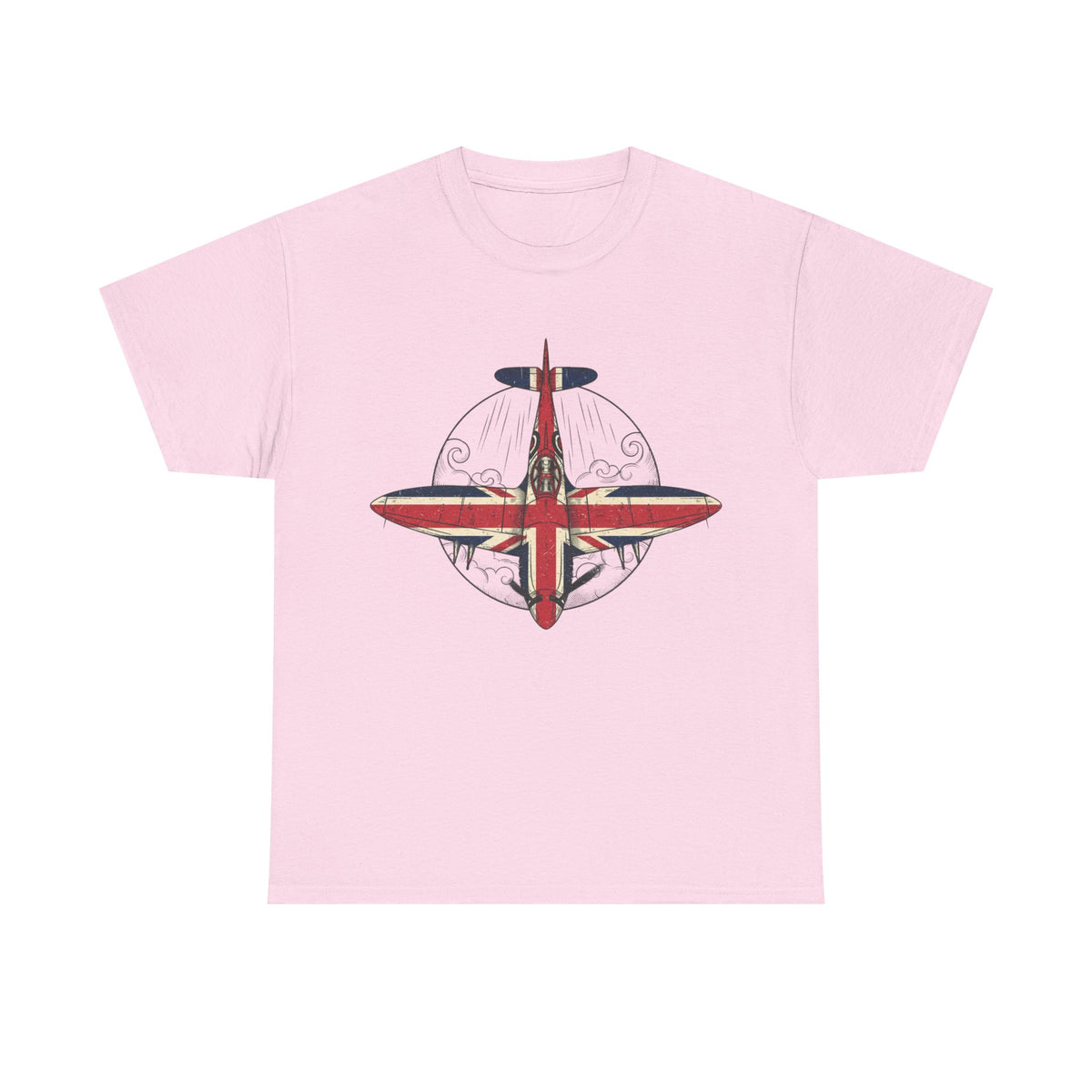 Vintage British Spitfire T-Shirt — Union Jack Warplane Graphic Tee