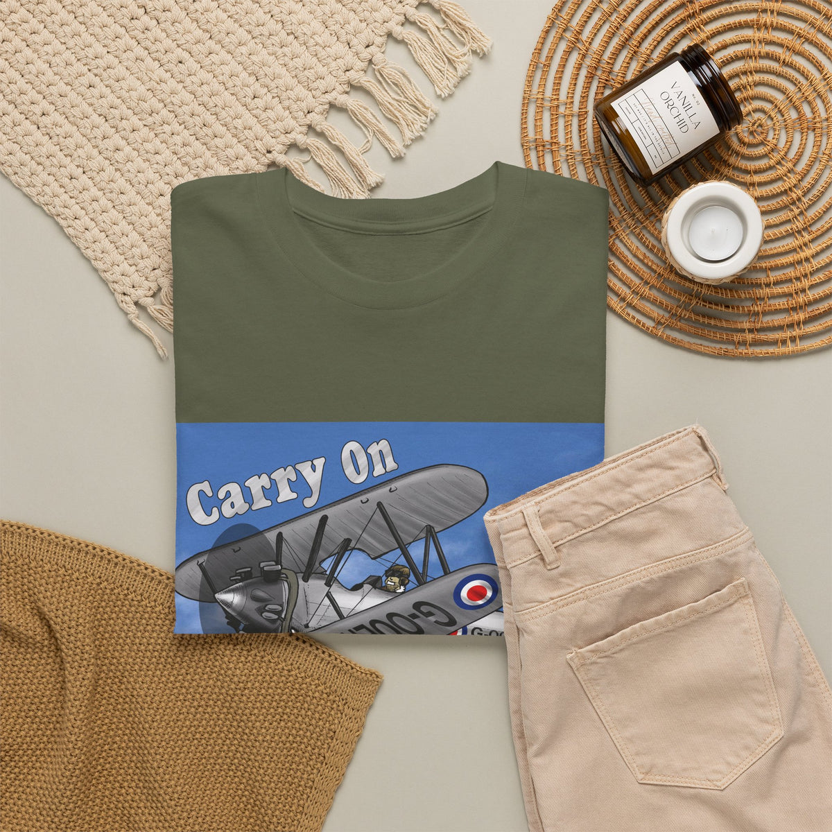 Carry On Flying Vintage Biplane Aviation T-Shirt