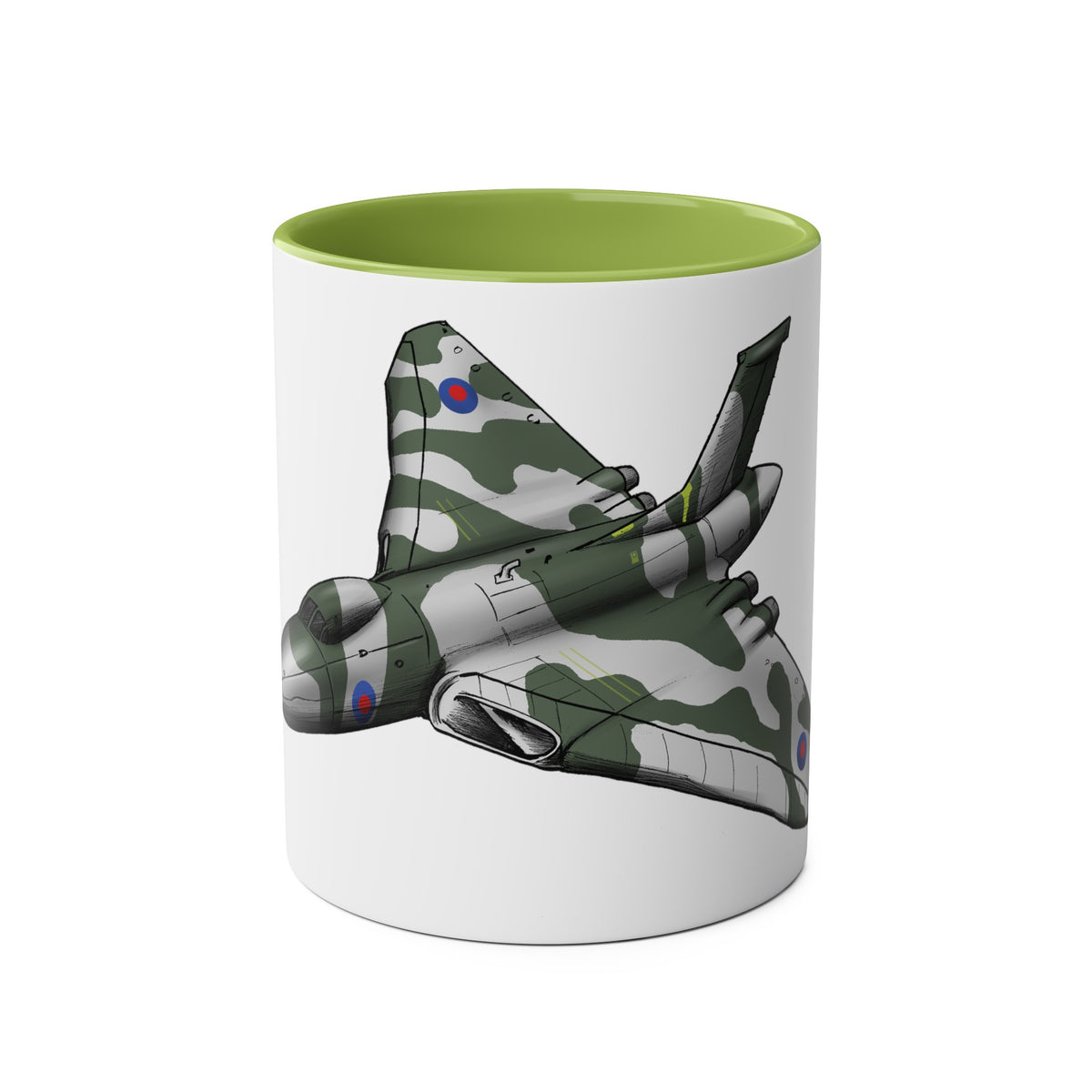 Vulcan Bomber Two-Tone Coffee Mugs, 11oz - Funky Aviation