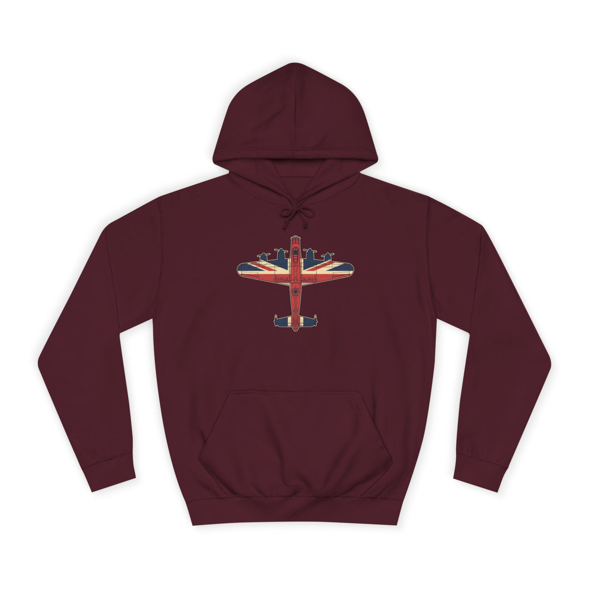 Vintage UK Flag Bomber Plane Hoodie