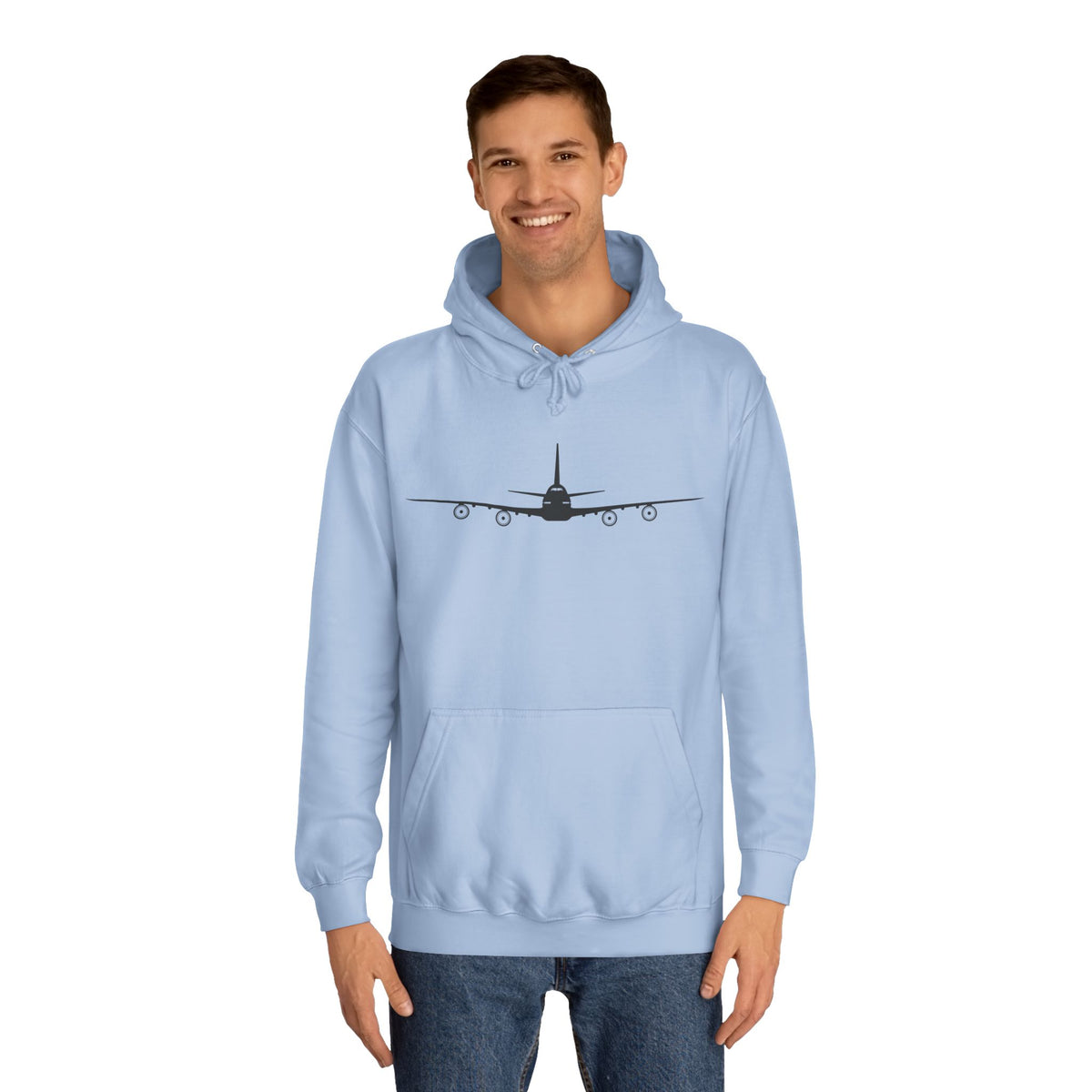 7478 Airplane Silhouette Hoodie — Minimal Pilot & Aviation Crew Pullover