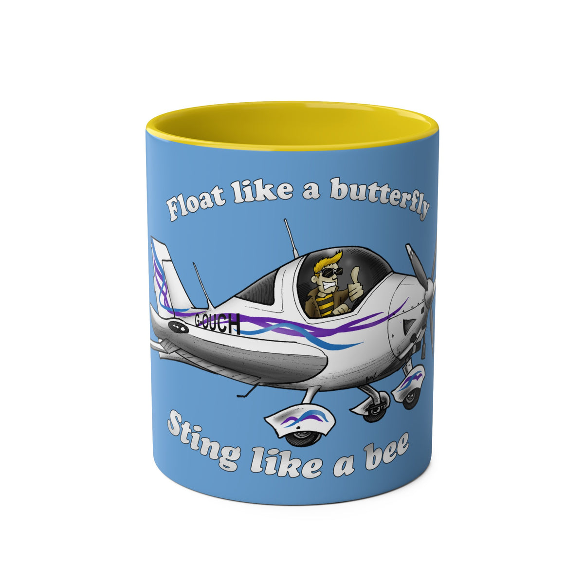 Sting Aircraft Two-Tone Coffee Mugs, 11oz - Funky Aviation