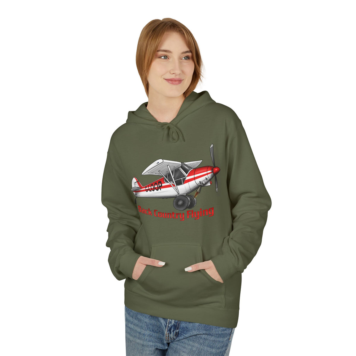 Fleece Hoodie - Alaskan Bush Pilot Super Cub Design