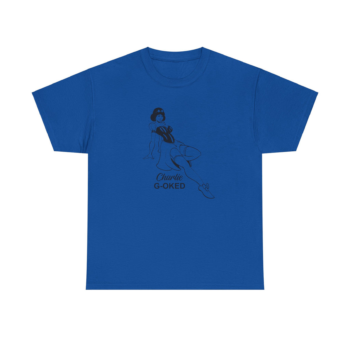 Cotton Tee - The Nose Art Cessna G-OKED Aircraft Cartoon Design