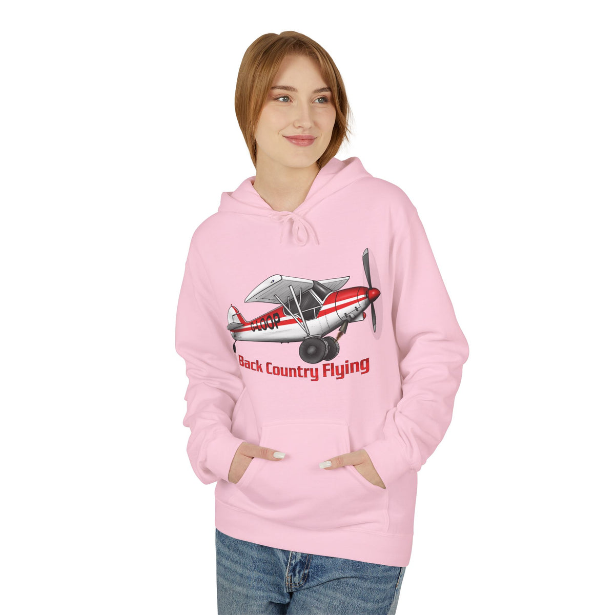 Fleece Hoodie - Alaskan Bush Pilot Super Cub Design