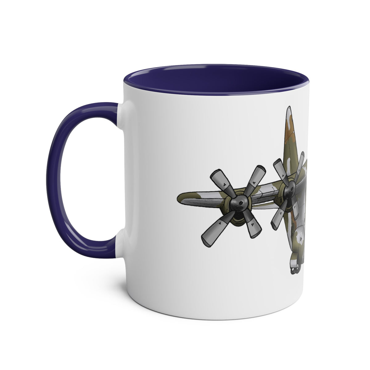 The Hercules Transport Aircraft Two-Tone Coffee Mugs, 11oz - Funky Aviation