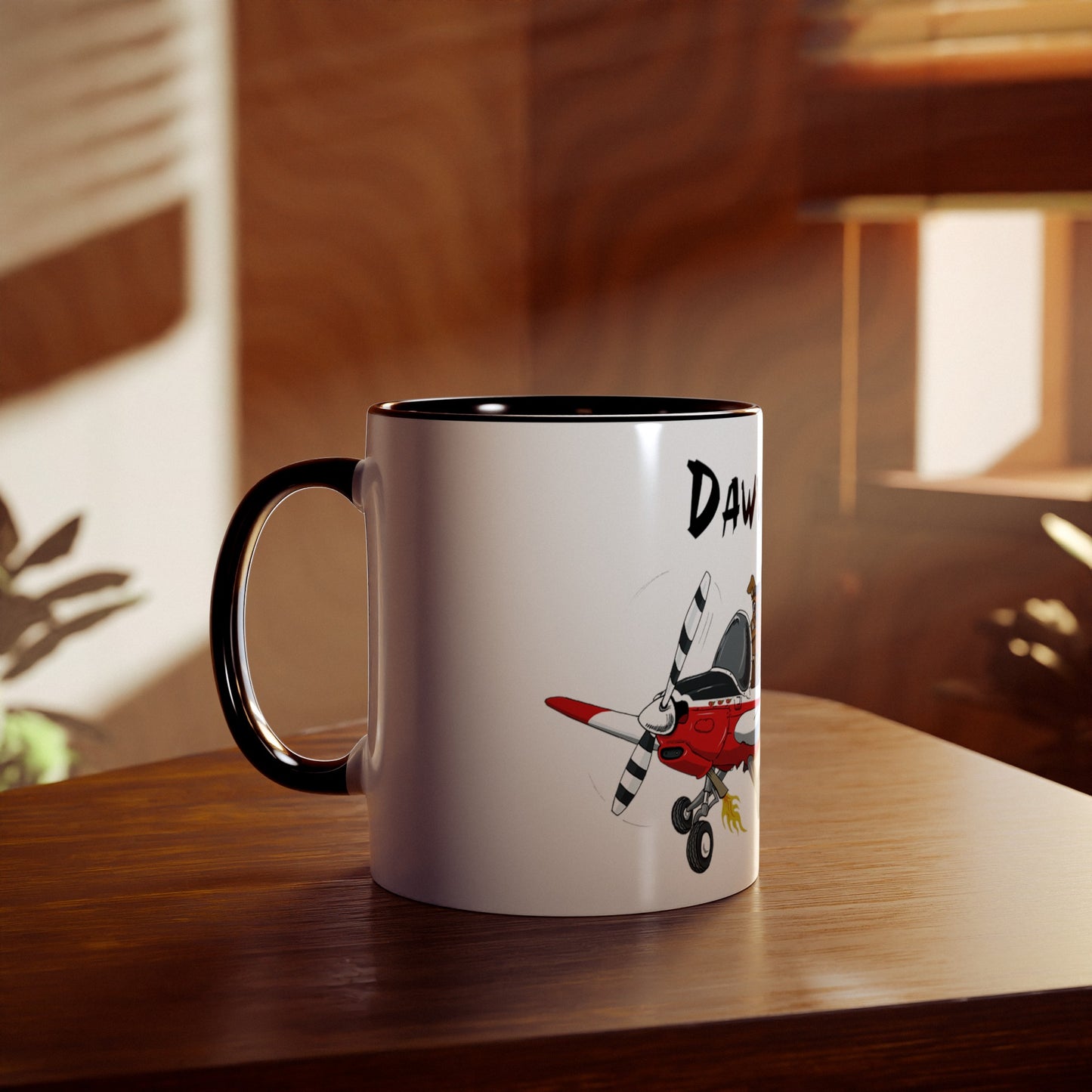 Bulldog Aerobatic Trainer Two-Tone Coffee Mugs, 11oz