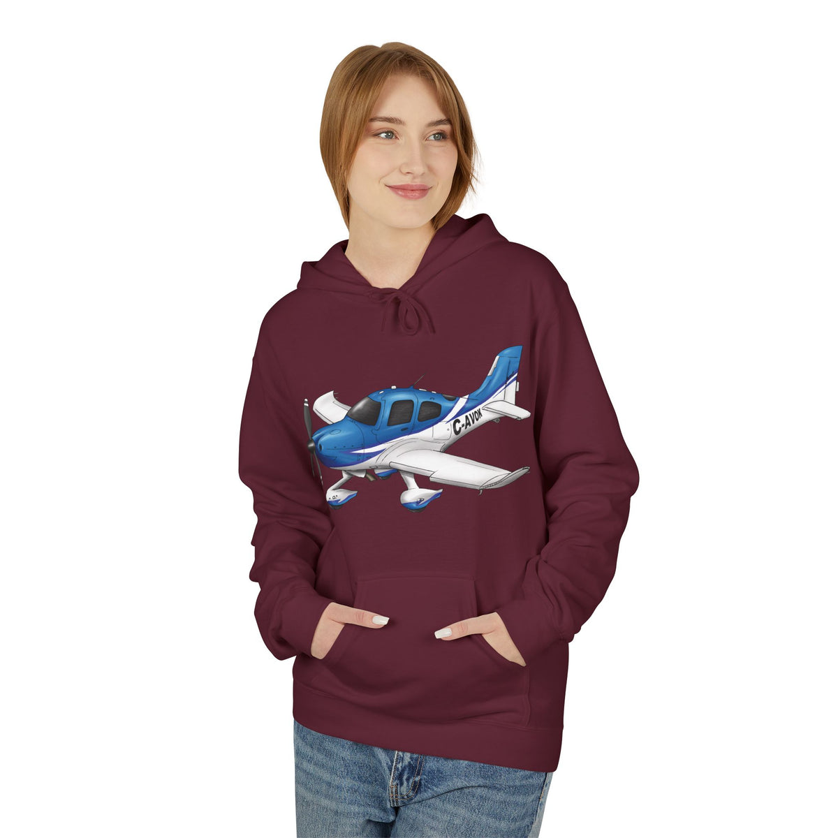 Hoodie - Cirrus Aircraft with CAVOK Design - Perfect Gift for Pilots and Aviation Enthusiasts