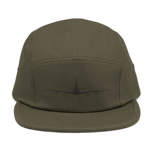 Embroidered Boeing 747‑8 Minimalist Aviation 5‑Panel Cap