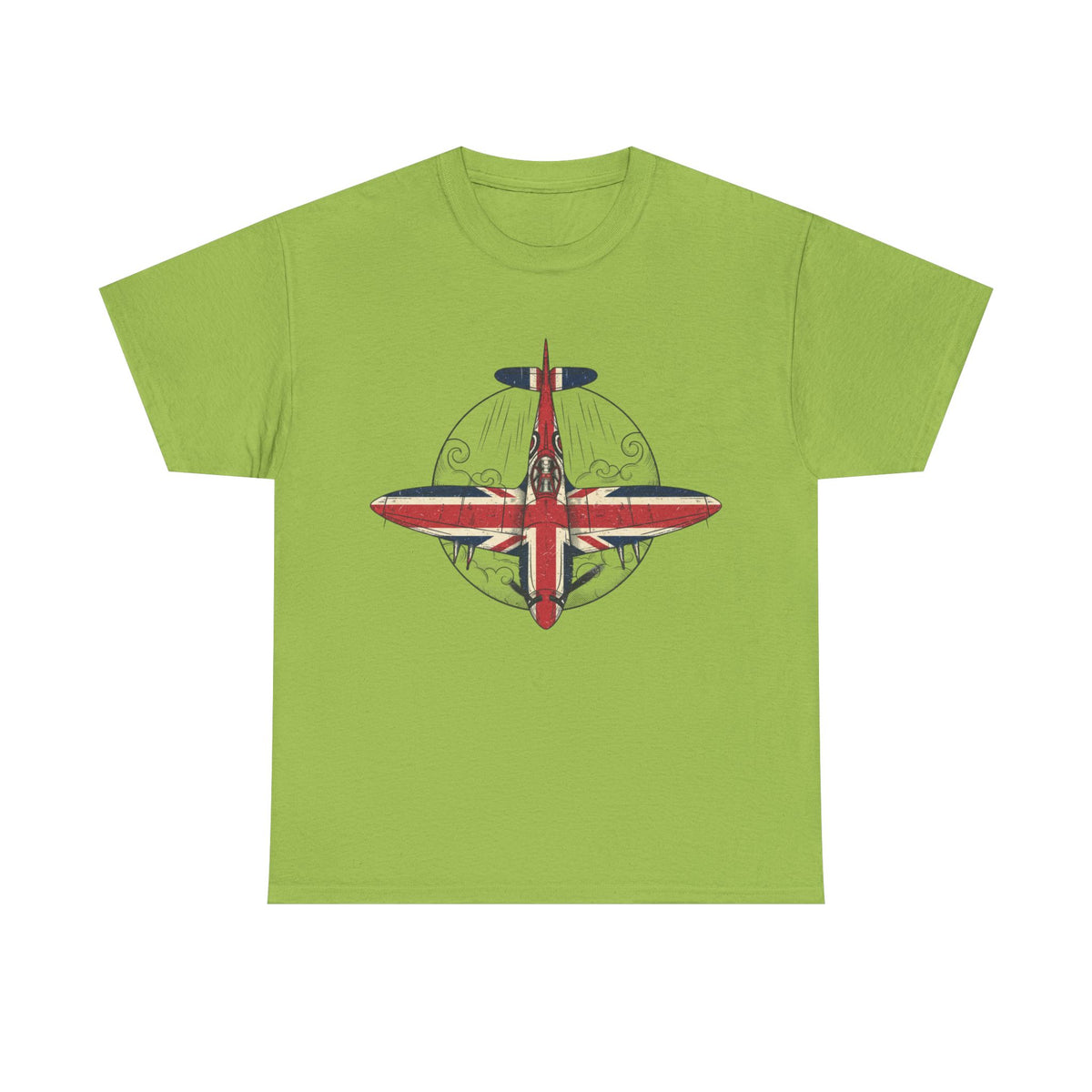 Vintage British Spitfire T-Shirt — Union Jack Warplane Graphic Tee