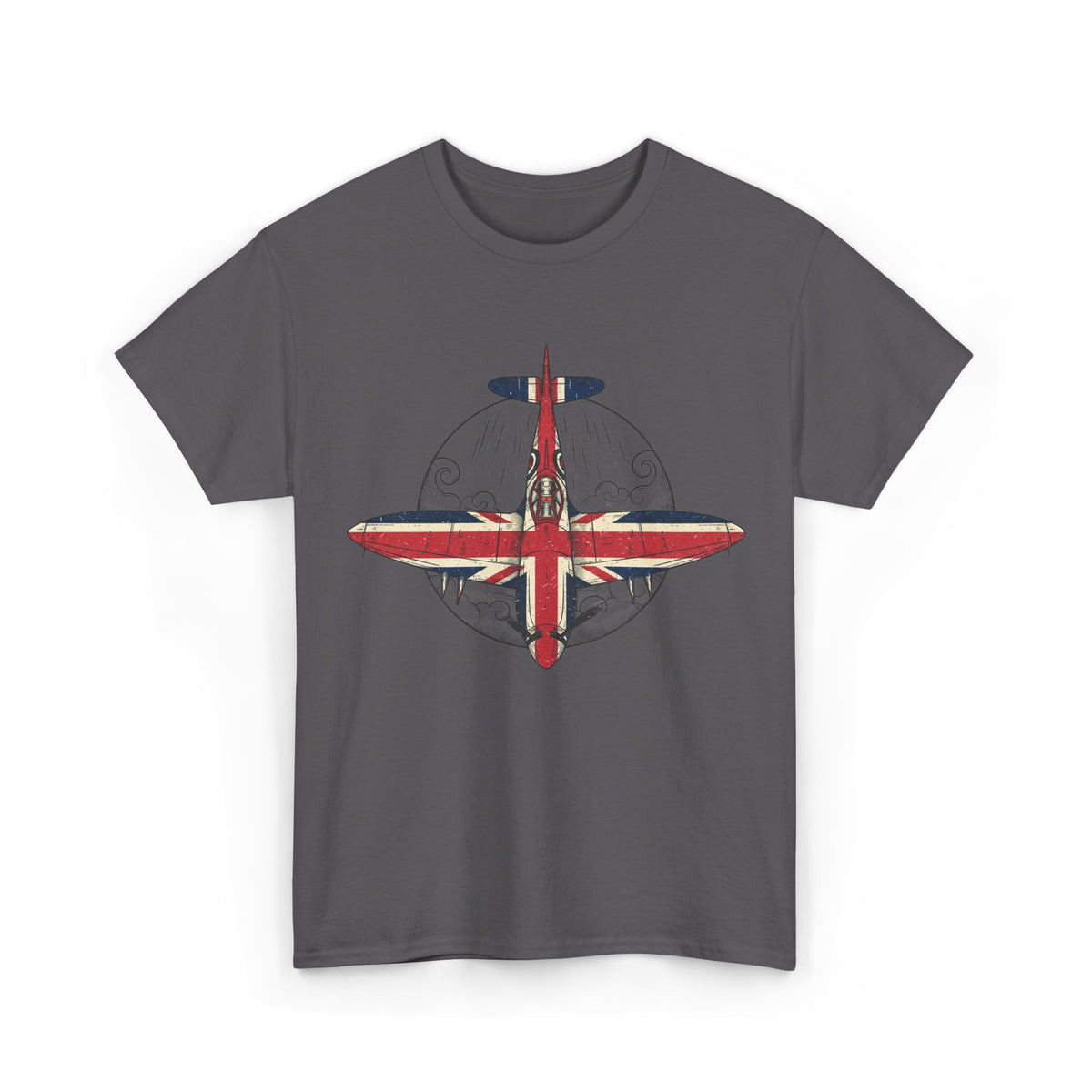 Vintage British Spitfire T-Shirt — Union Jack Warplane Graphic Tee