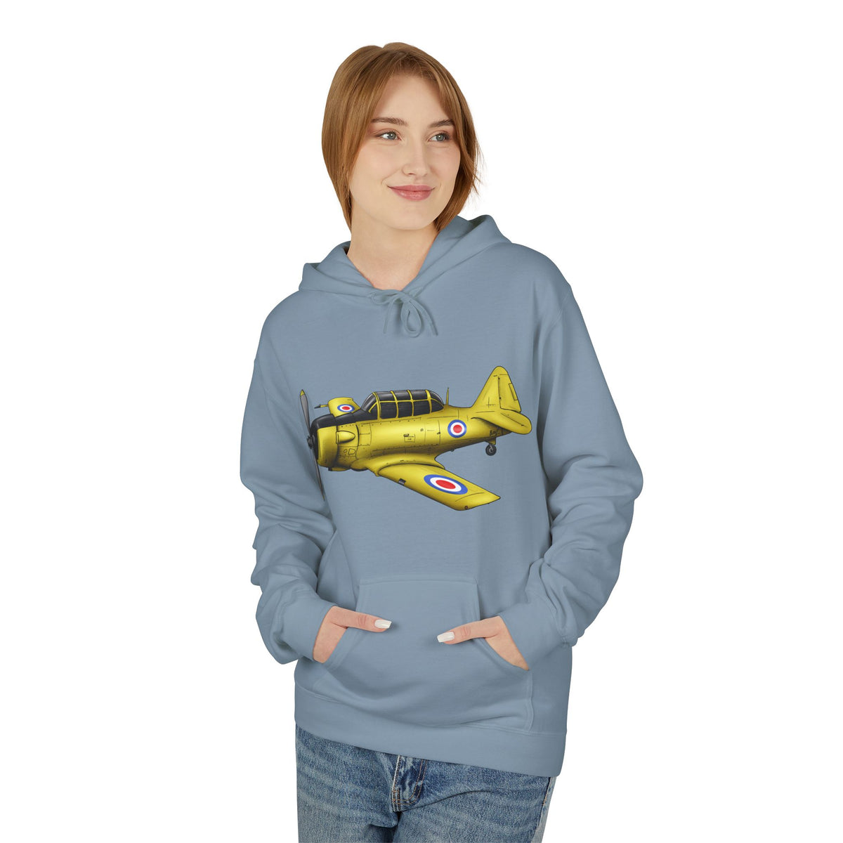 Hoodie - Harvard Aircraft Military Trainer Hand Drawn Design