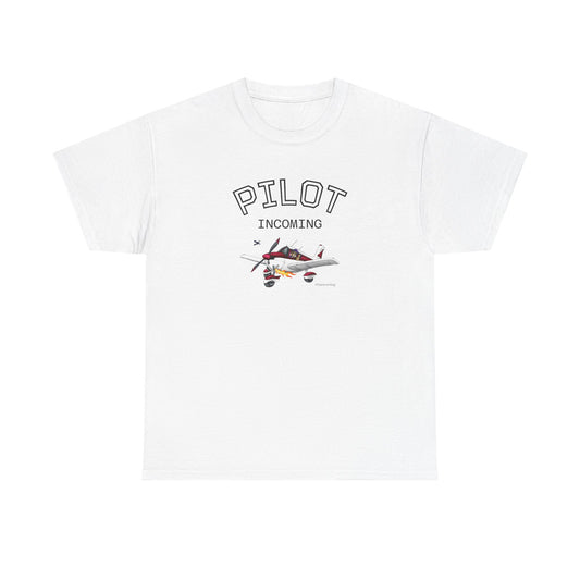 Pilot Incoming T-Shirt – Vintage Airplane Graphic Tee for Aviators & Flight Enthusiasts