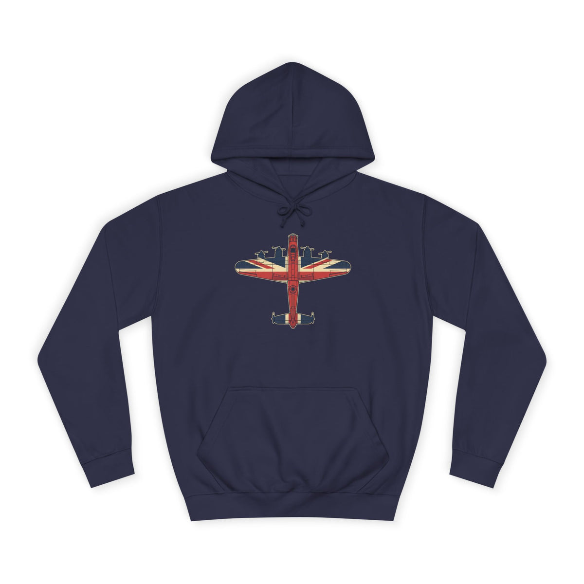 Vintage UK Flag Bomber Plane Hoodie