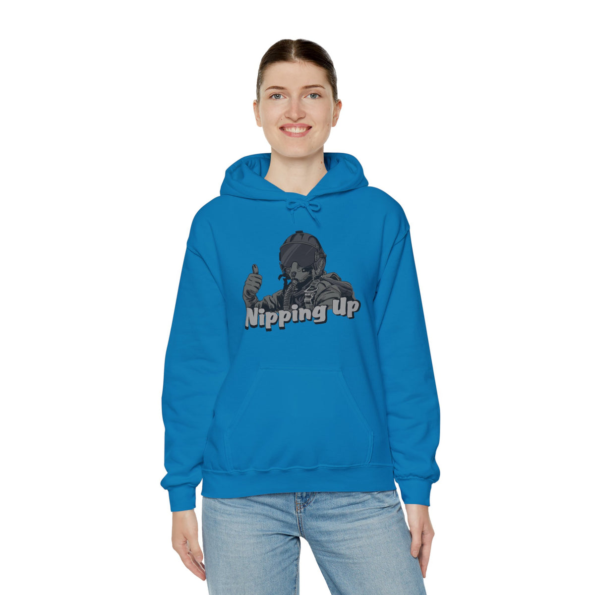 Nipping Up Fighter Pilot design Unisex Heavy Blend™ Hooded Sweatshirt - Funky Aviation