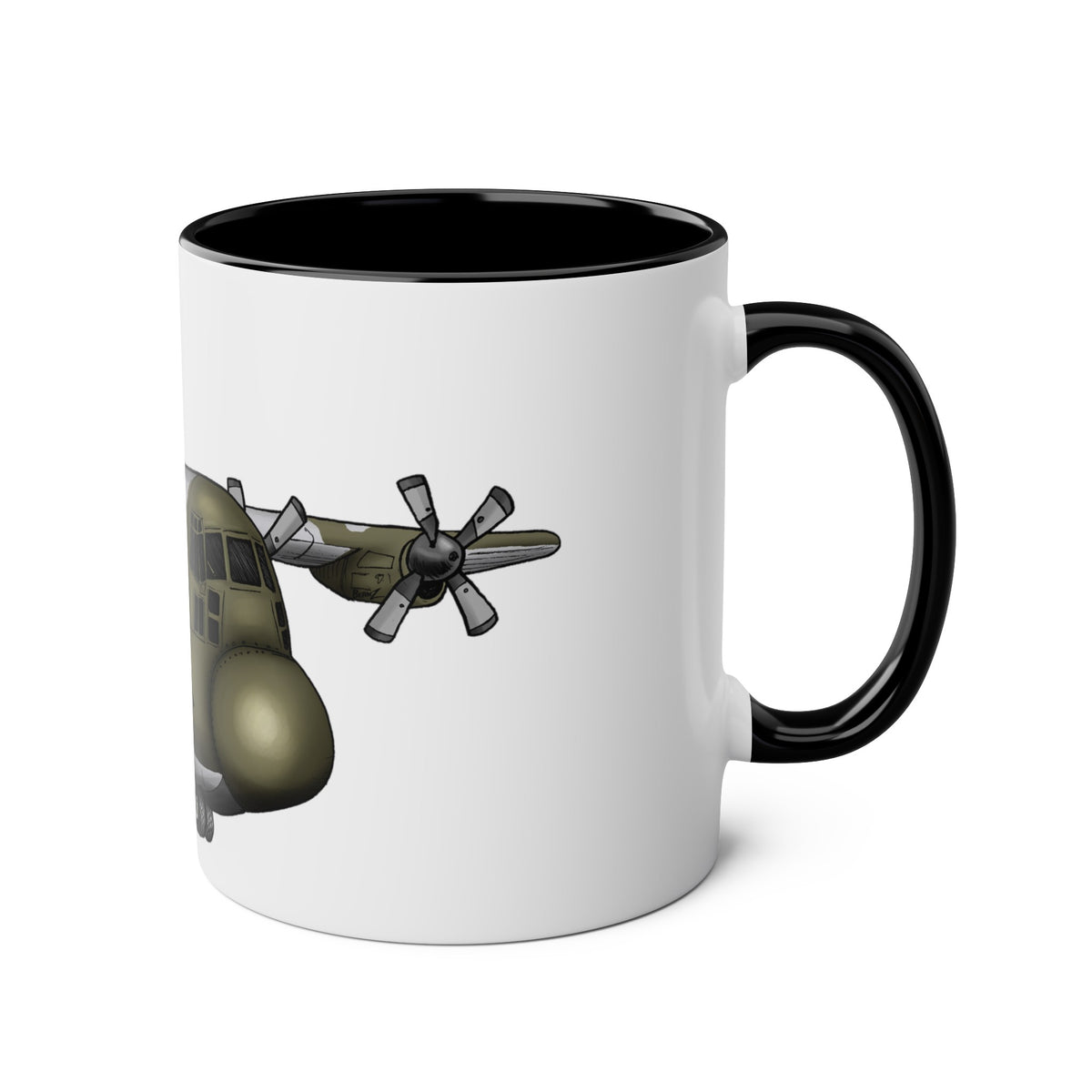 The Hercules Transport Aircraft Two-Tone Coffee Mugs, 11oz - Funky Aviation