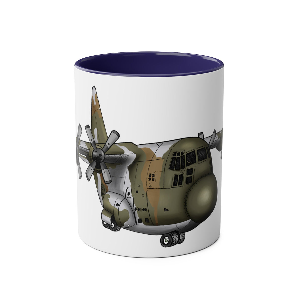 The Hercules Transport Aircraft Two-Tone Coffee Mugs, 11oz - Funky Aviation