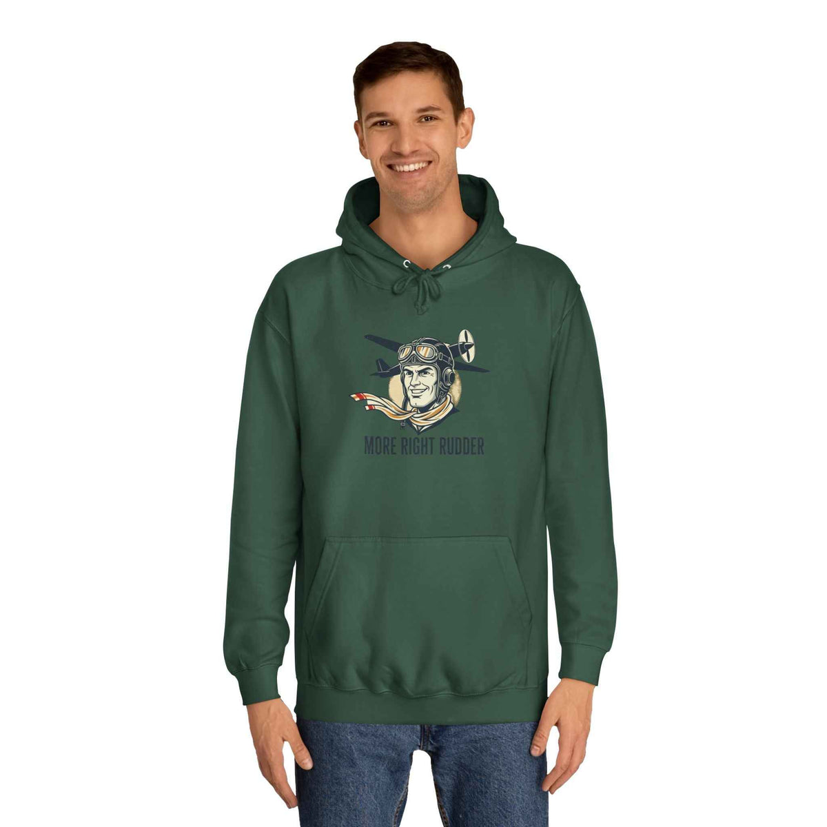 More Right Rudder Hoodie — "I Only Look This Relaxed Because You Can't See My Feet" Vintage Pilot Graphic Hoodie