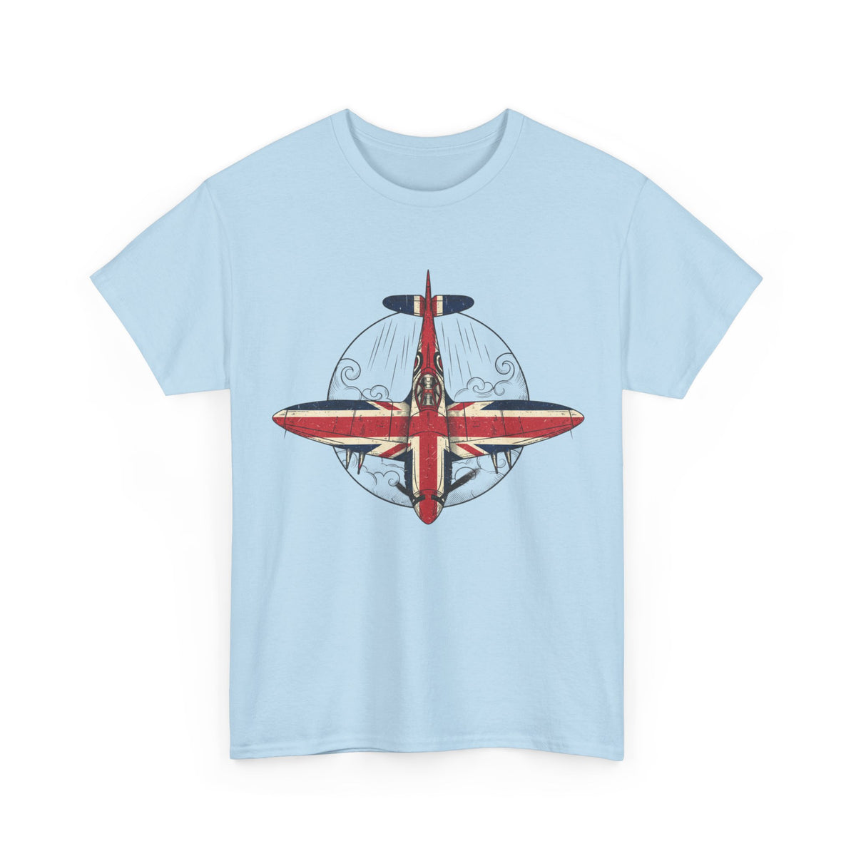 Vintage British Spitfire T-Shirt — Union Jack Warplane Graphic Tee