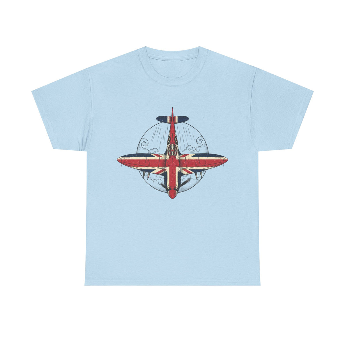 Vintage British Spitfire T-Shirt — Union Jack Warplane Graphic Tee