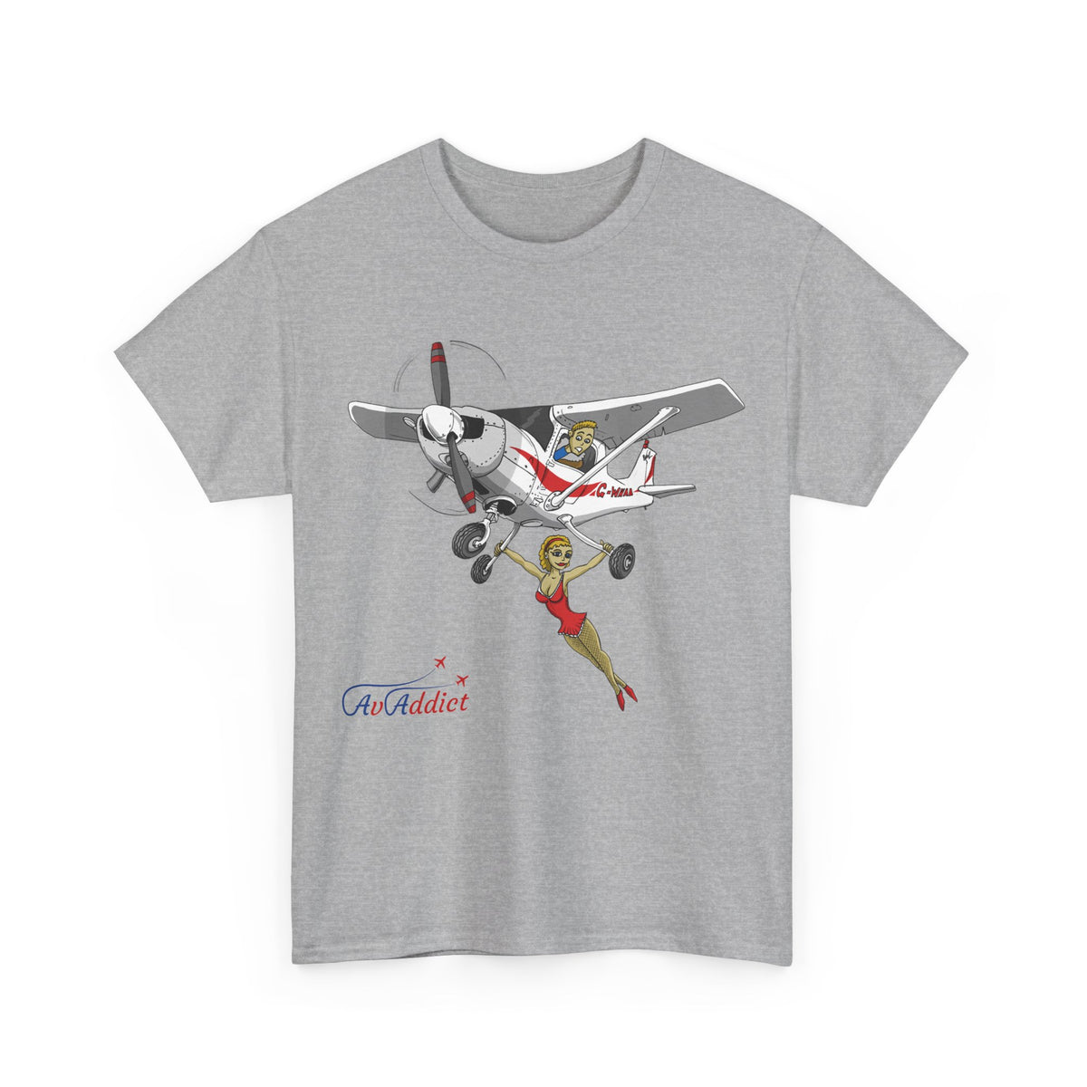 Cotton Tee Cessna Trapeze Artist Cartoon Print