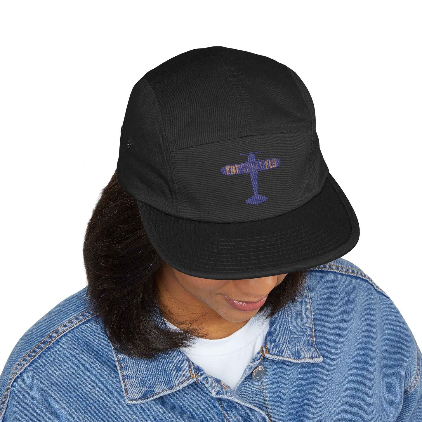 Embroidered "EAT SLEEP FLY" Racing 5-Panel Cap