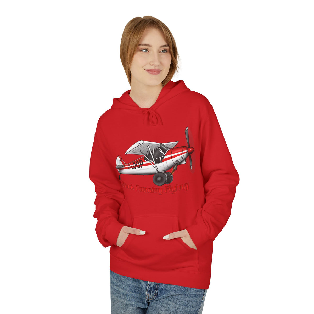 Fleece Hoodie - Alaskan Bush Pilot Super Cub Design