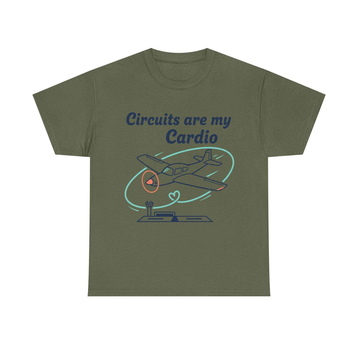 Circuits Are My Cardio Flight Training T-Shirt — Pilot Airplane Tee
