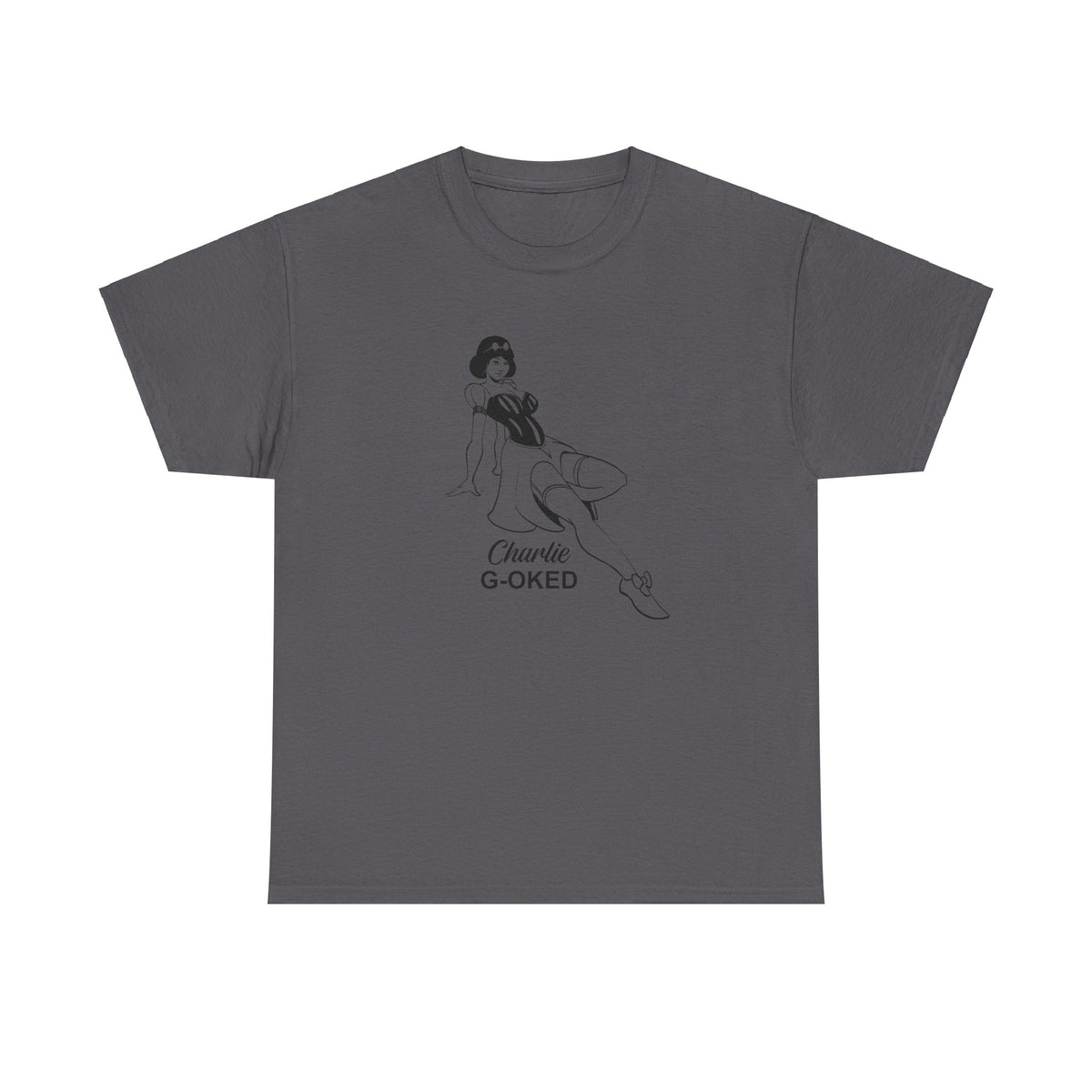 Cotton Tee - The Nose Art Cessna G-OKED Aircraft Cartoon Design