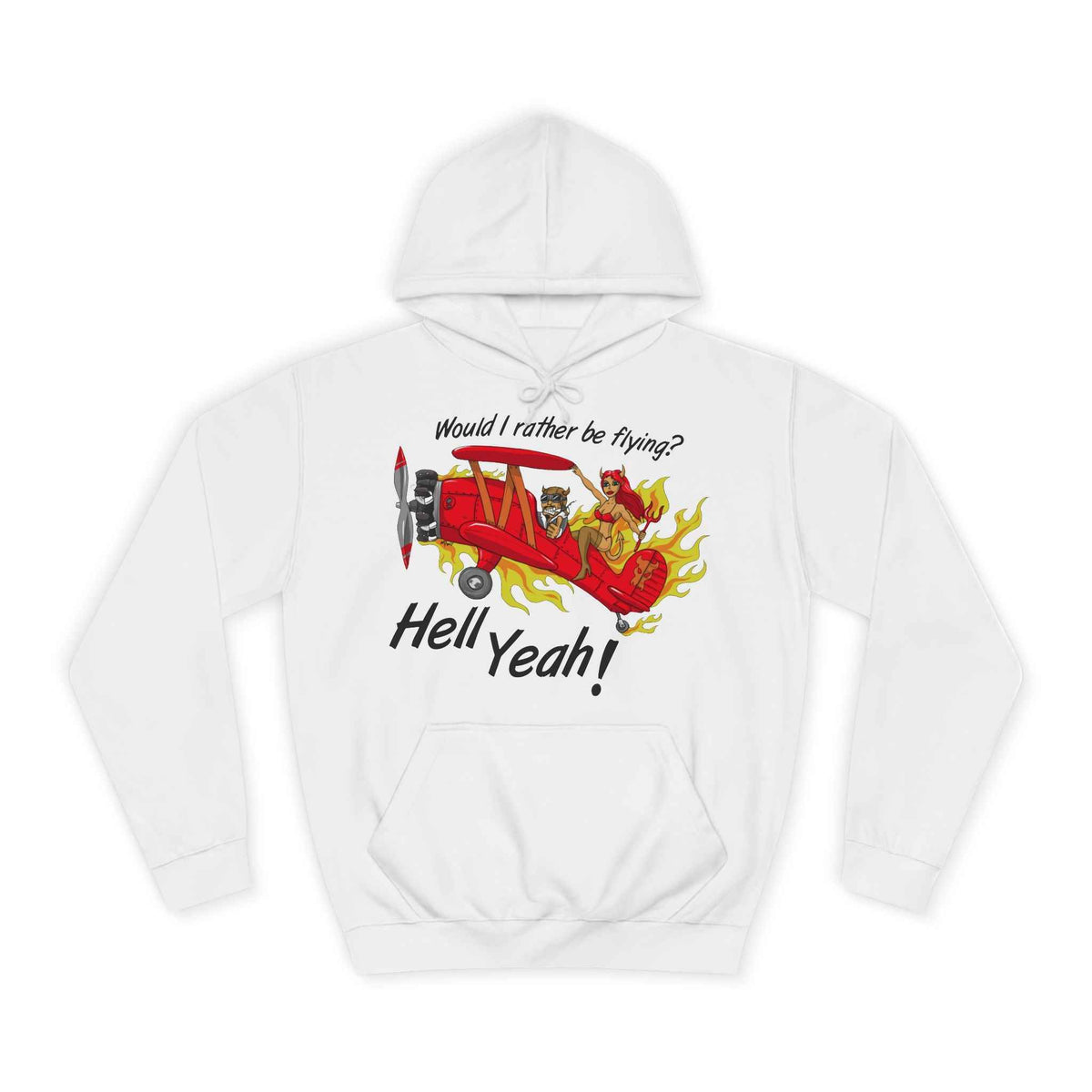 Hell Yeah! Flaming Plane Graphic Hoodie
