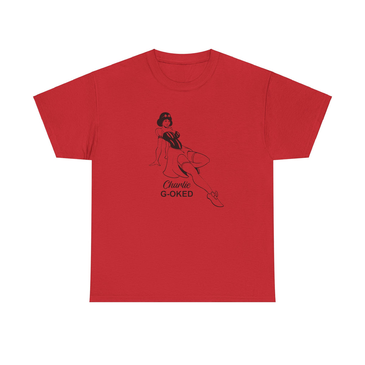 Cotton Tee - The Nose Art Cessna G-OKED Aircraft Cartoon Design