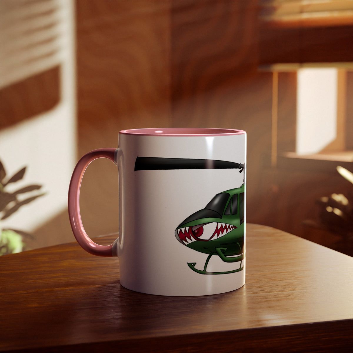 Huey Chopper Two-Tone Coffee Mugs, 11oz - Funky Aviation