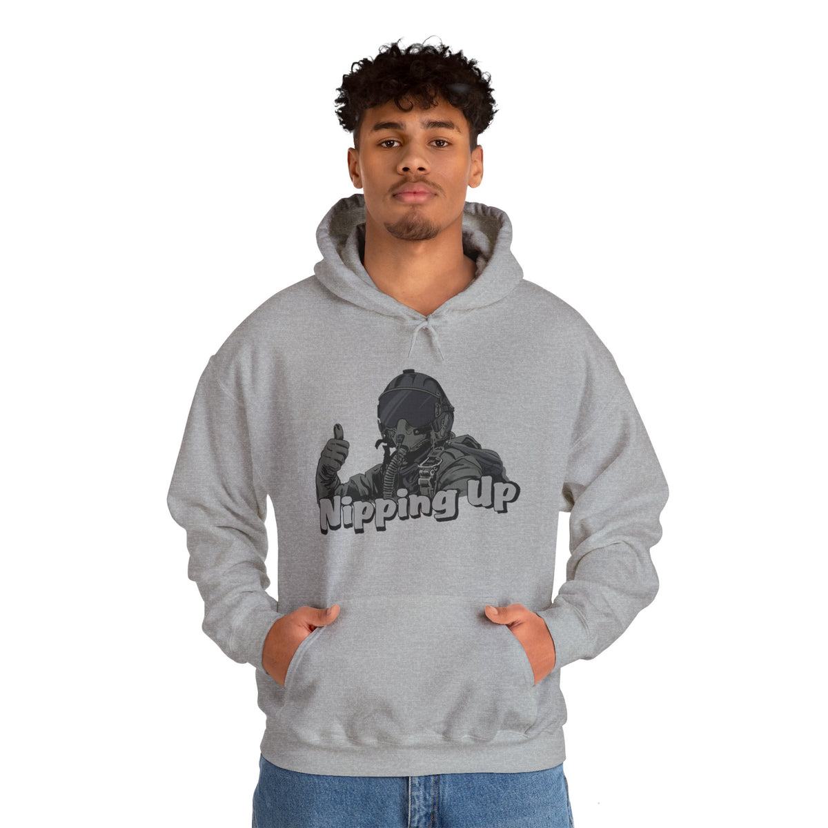 Nipping Up Fighter Pilot design Unisex Heavy Blend™ Hooded Sweatshirt - Funky Aviation