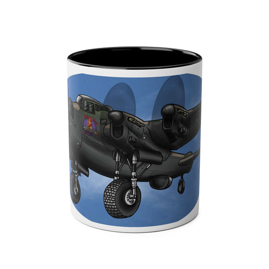 WWII Bomber Two-Tone Coffee Mug — Vintage WWII Aircraft Gift