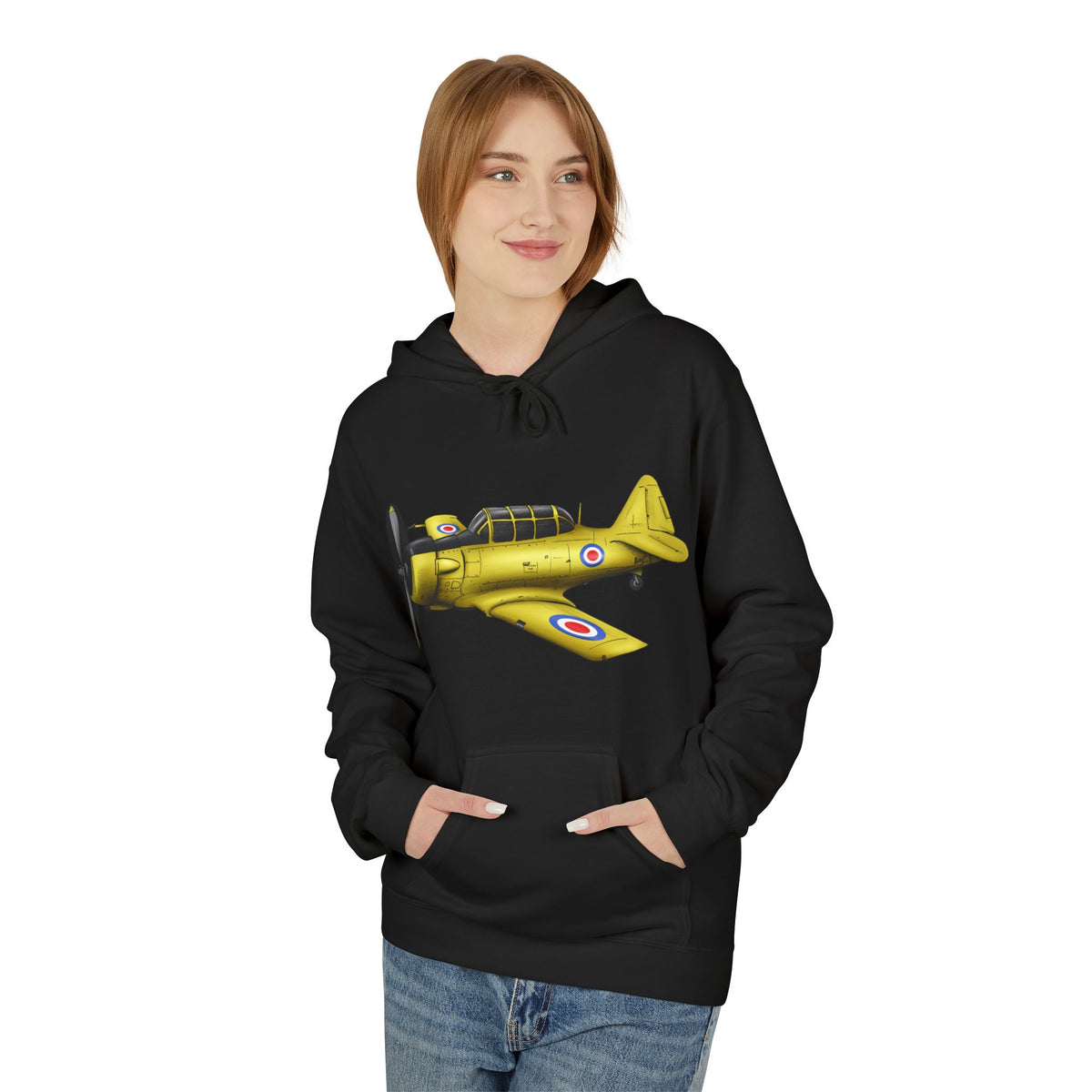Hoodie - Harvard Aircraft Military Trainer Hand Drawn Design