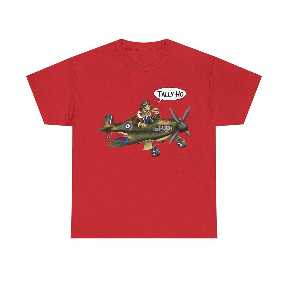 Tally Ho Spitfire Tee — Retro WWII Pilot Plane Graphic T-Shirt