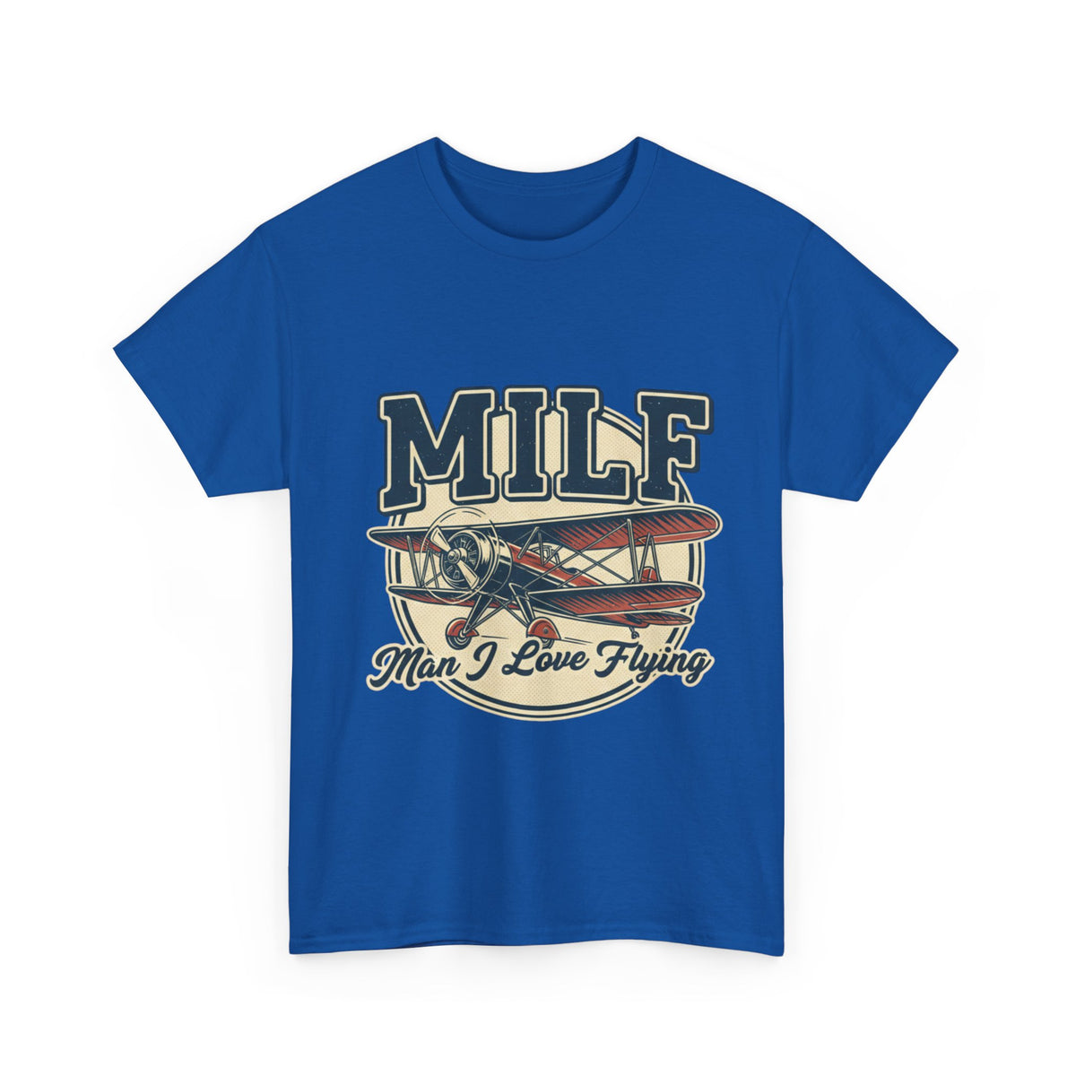 T-Shirt — "MILF: Man I Love Flying" Vintage Airplane Graphic Tee