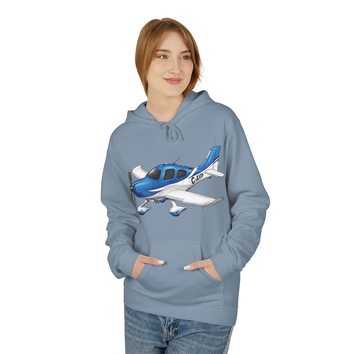 Hoodie - Cirrus Aircraft with CAVOK Design - Perfect Gift for Pilots and Aviation Enthusiasts
