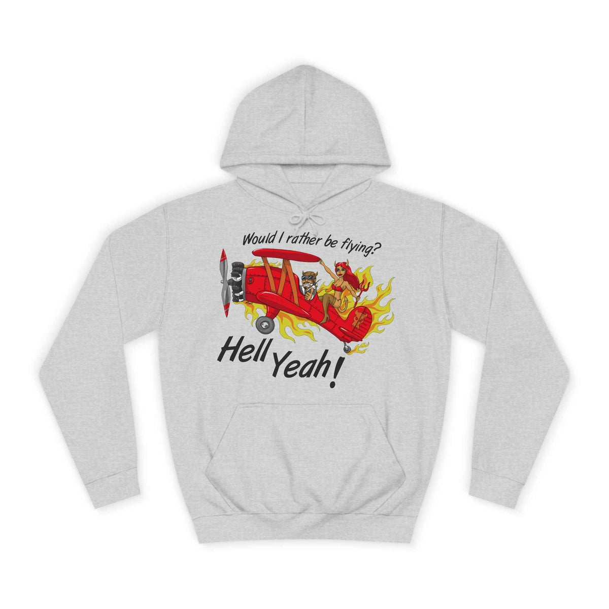 Hell Yeah! Flaming Plane Graphic Hoodie