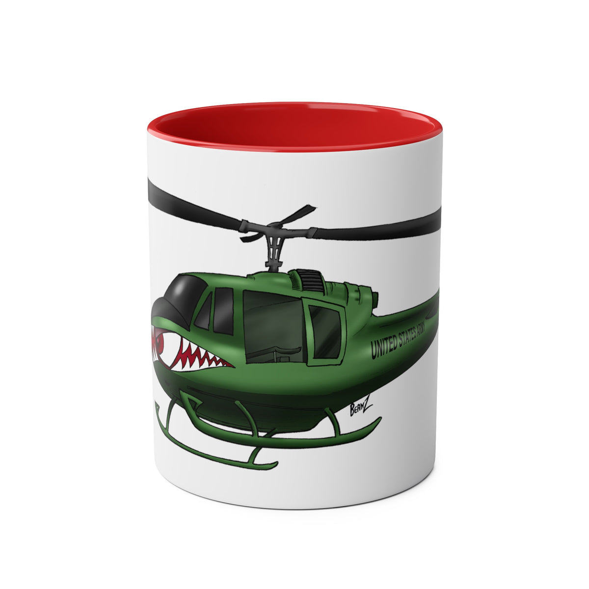 Huey Chopper Two-Tone Coffee Mugs, 11oz - Funky Aviation
