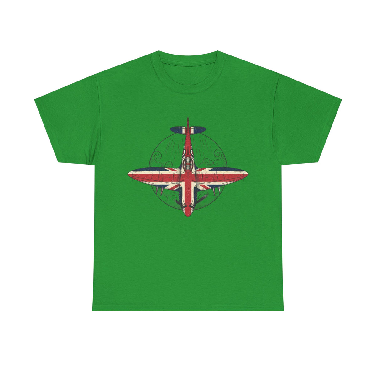 Vintage British Spitfire T-Shirt — Union Jack Warplane Graphic Tee